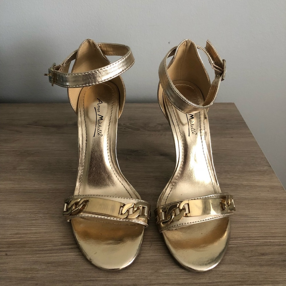 Gold heel sandals
